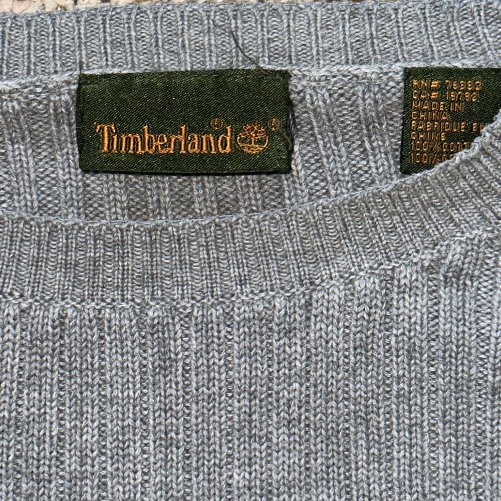 Grey Ribbed Timberland Sweater View 2